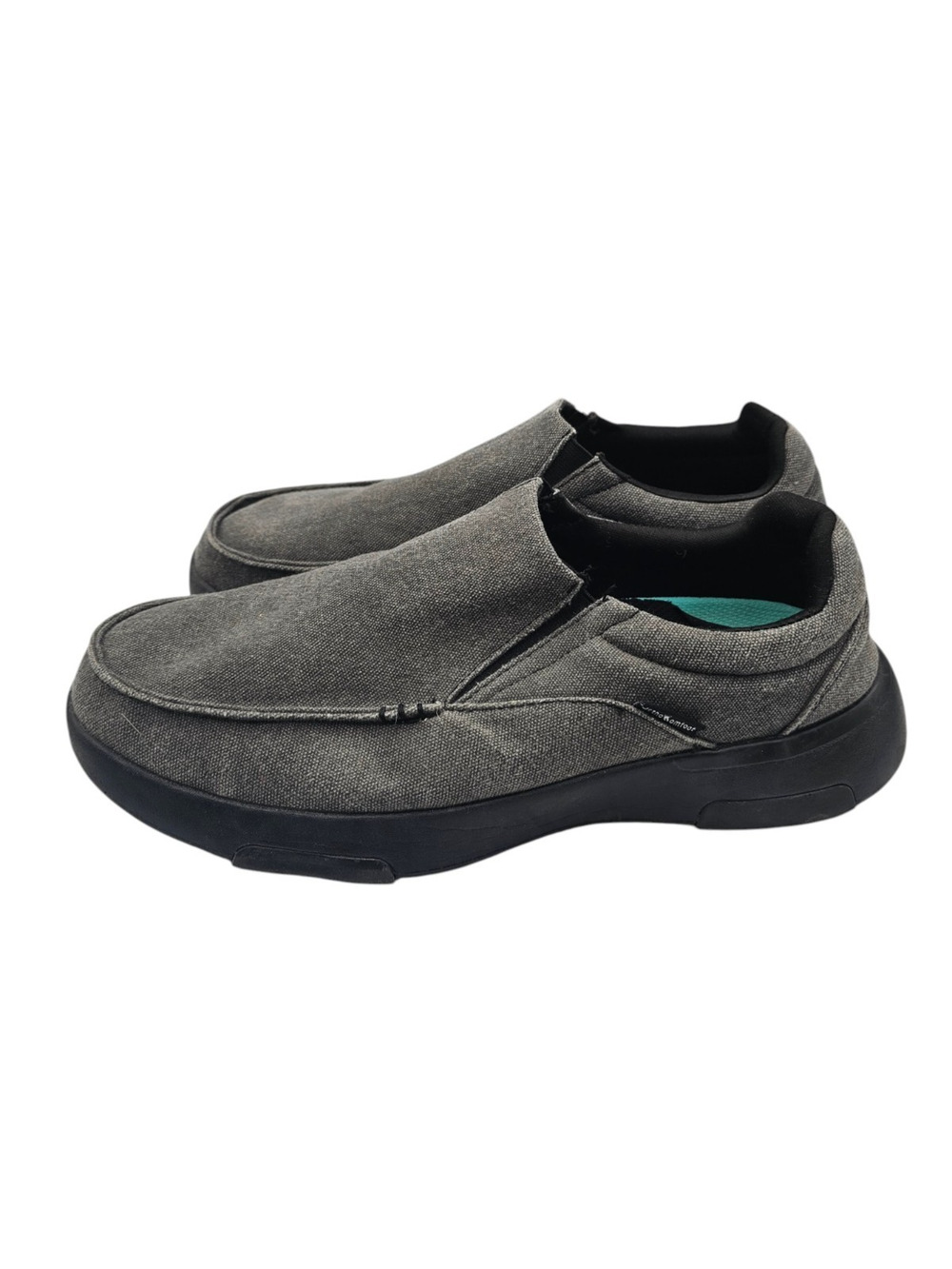 OrthoComfoot Men's Slip On Loafers charcoal gray Canvas Sz 12 (EU 46)
